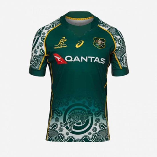 Camisola Australia Rugby Equipamento Primeiro 2021 Manga Curta